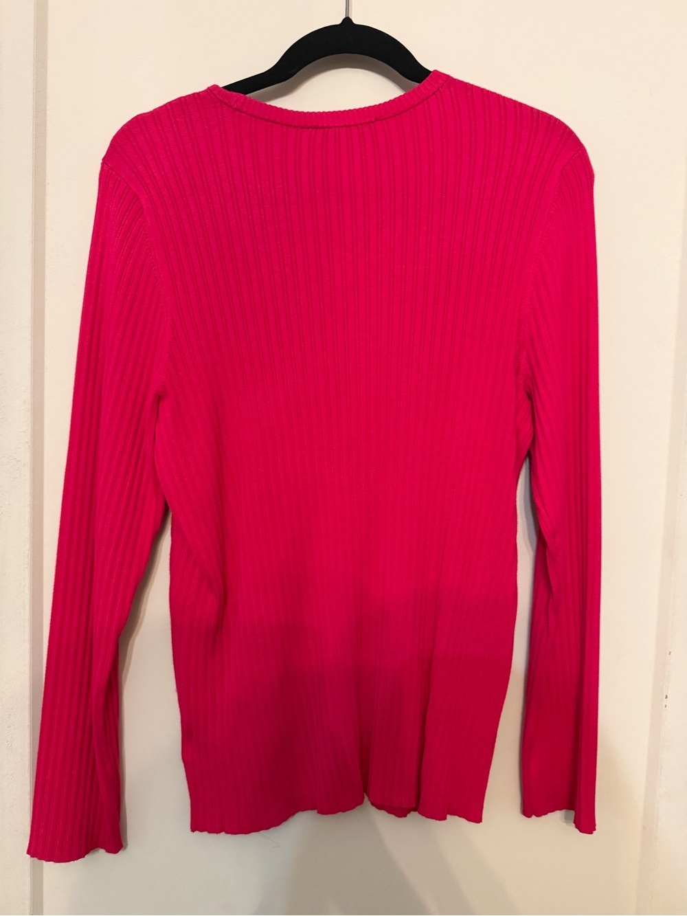 Express Fuchsia Ribbed Crewneck Sweater - Picture 2 of 6